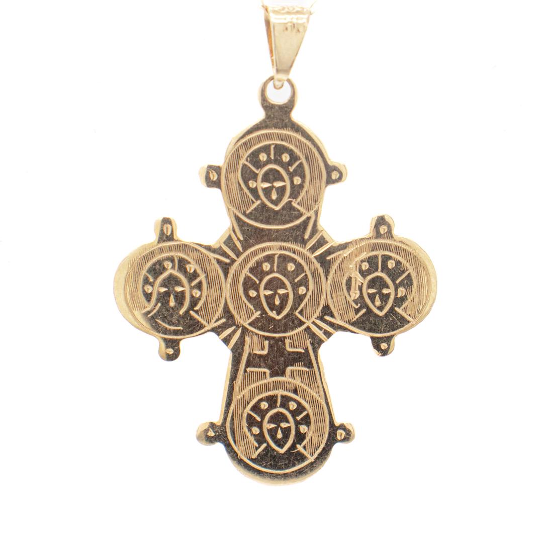 14 Karat Gold Eastern Orthodox Cross or Crucifix Pendant for a Necklace For Sale 3