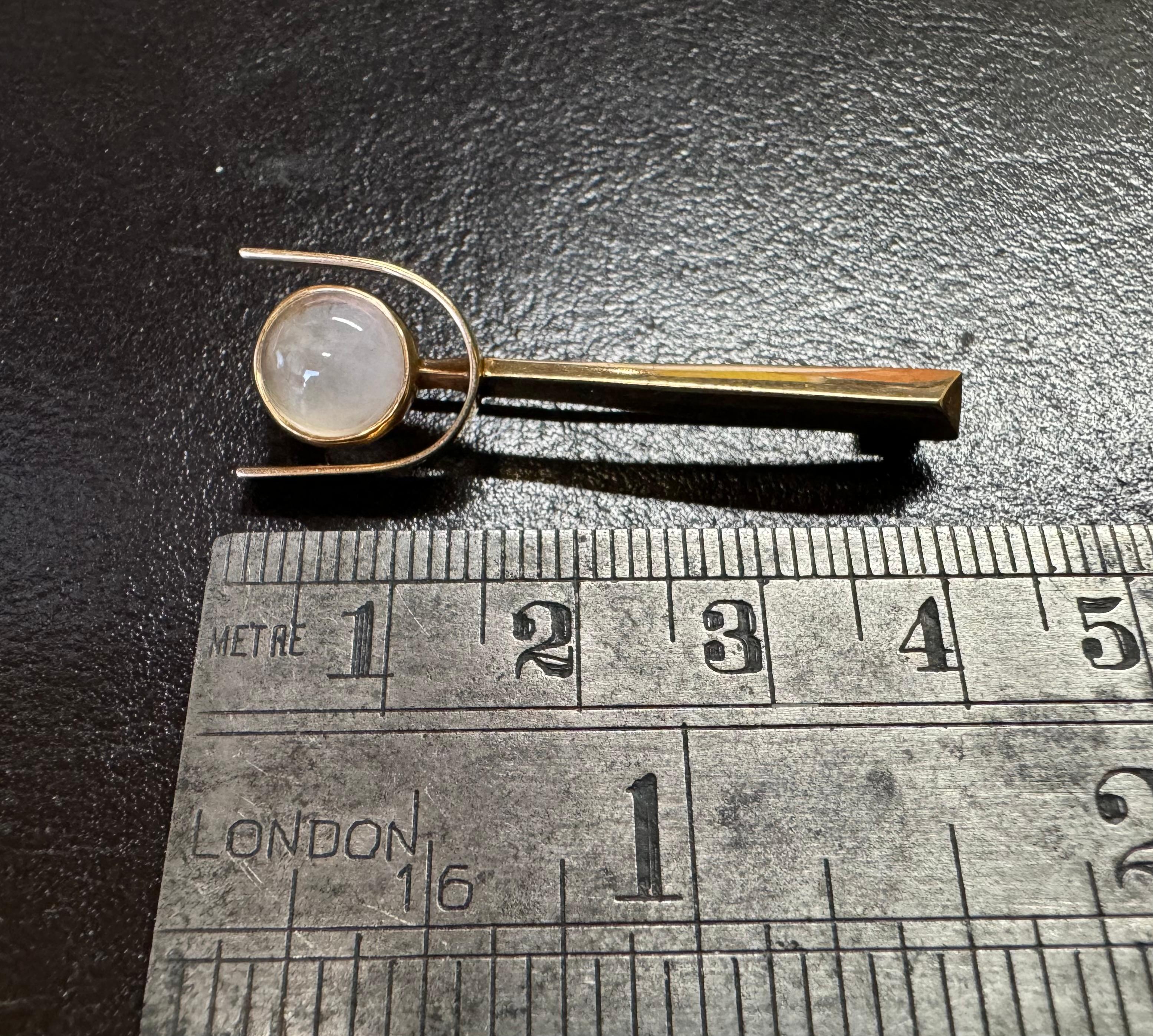 Modernist 14 Karat Gold Eero Rislakki Stone Brooches Made in Finland For Sale