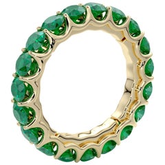 14 Karat Gold Emerald Eternal Fit Eternity Band Features 4.20 Carat of Green