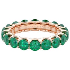 14 Karat Gold Emerald Eternal Fit Eternity Band Features 4.50 Carat of Green