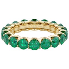 14 Karat Gold Emerald Eternal Fit Eternity Band Features 4.75 Carat of Green