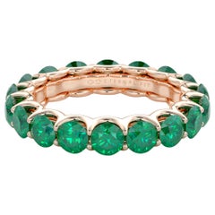 14 Karat Gold Emerald Eternal Fit Eternity Band Features 4.75 Carat of Green