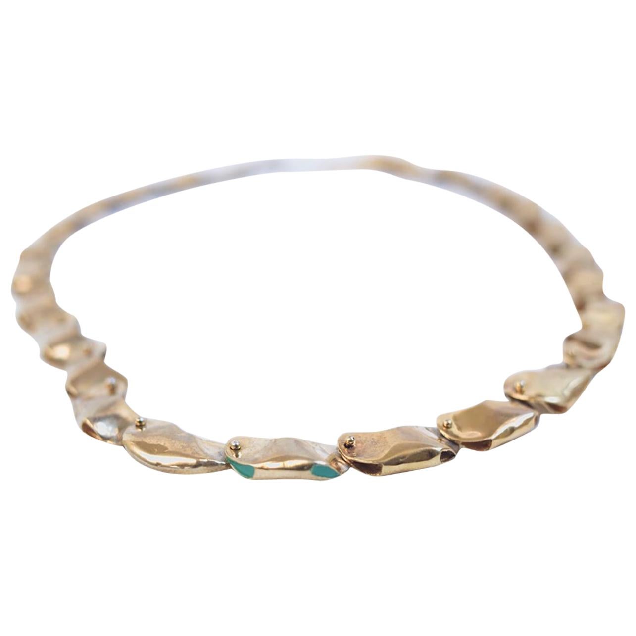 14 Karat Gold Exclusive Magic Bead Necklace by L'Enchanteur For Sale