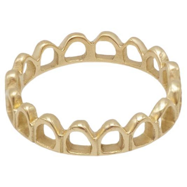 For Sale:  14 Karat Gold Architecture Inspired Arched Band Ring by Mon Pilar