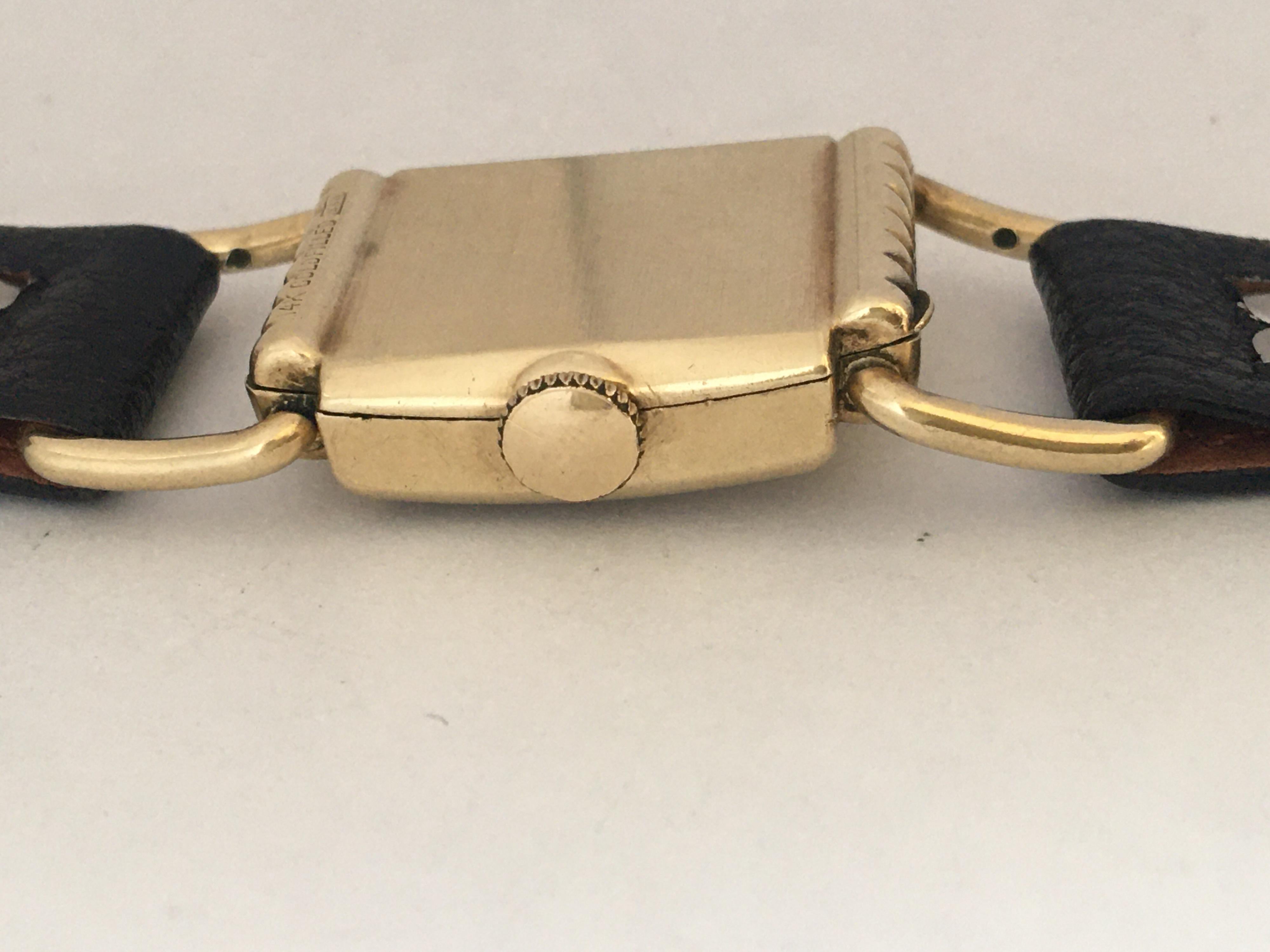 14 Karat Gold Filled 1940s Elgin National Watch Co. Mechanical Wristwatch For Sale 3