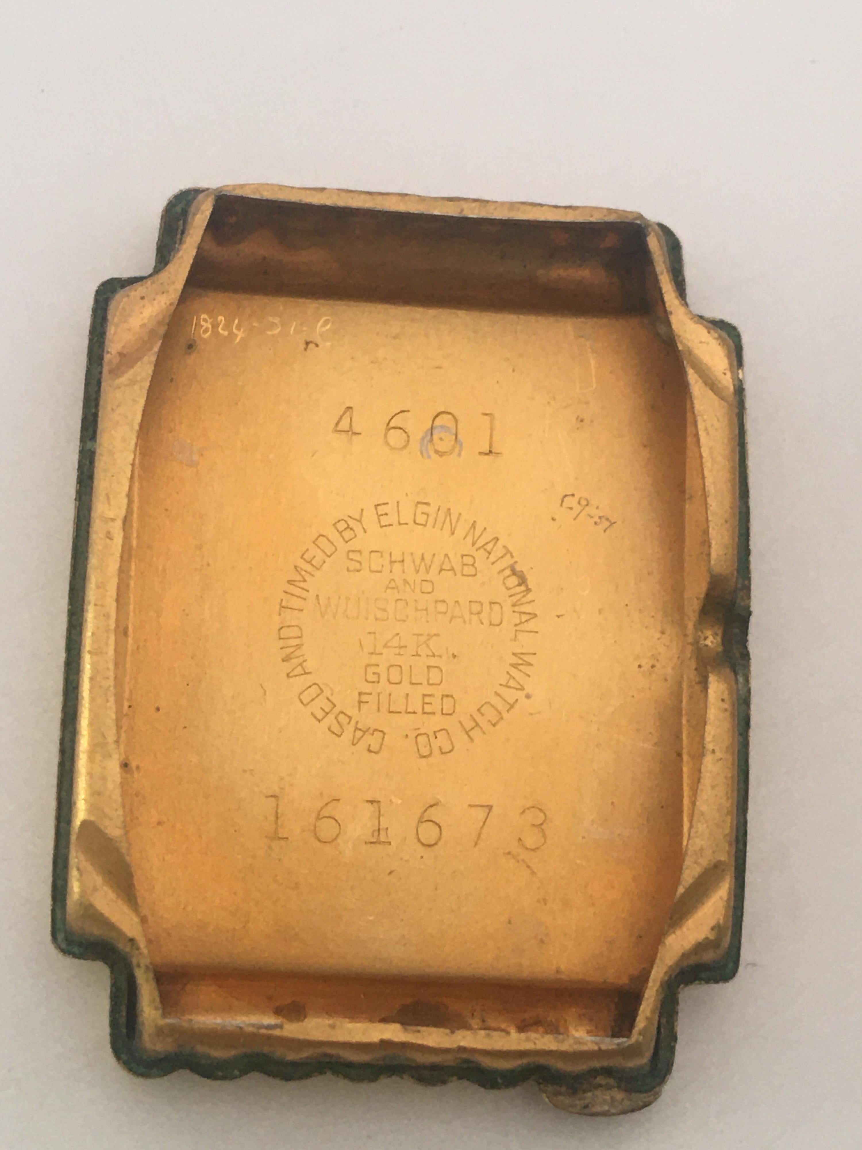14 Karat Gold Filled 1940s Elgin National Watch Co. Mechanical Wristwatch For Sale 11