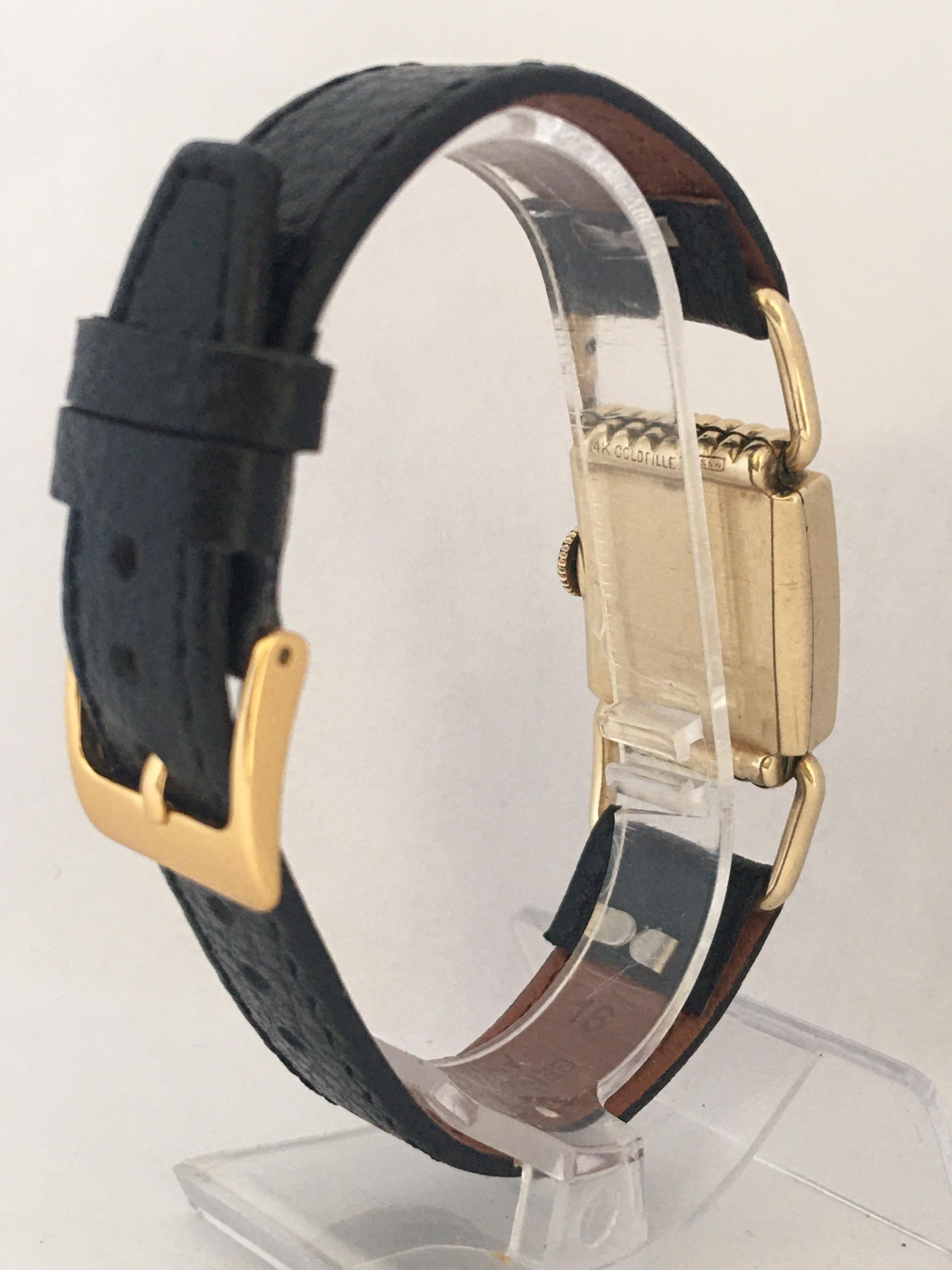 Women's 14 Karat Gold Filled 1940s Elgin National Watch Co. Mechanical Wristwatch For Sale
