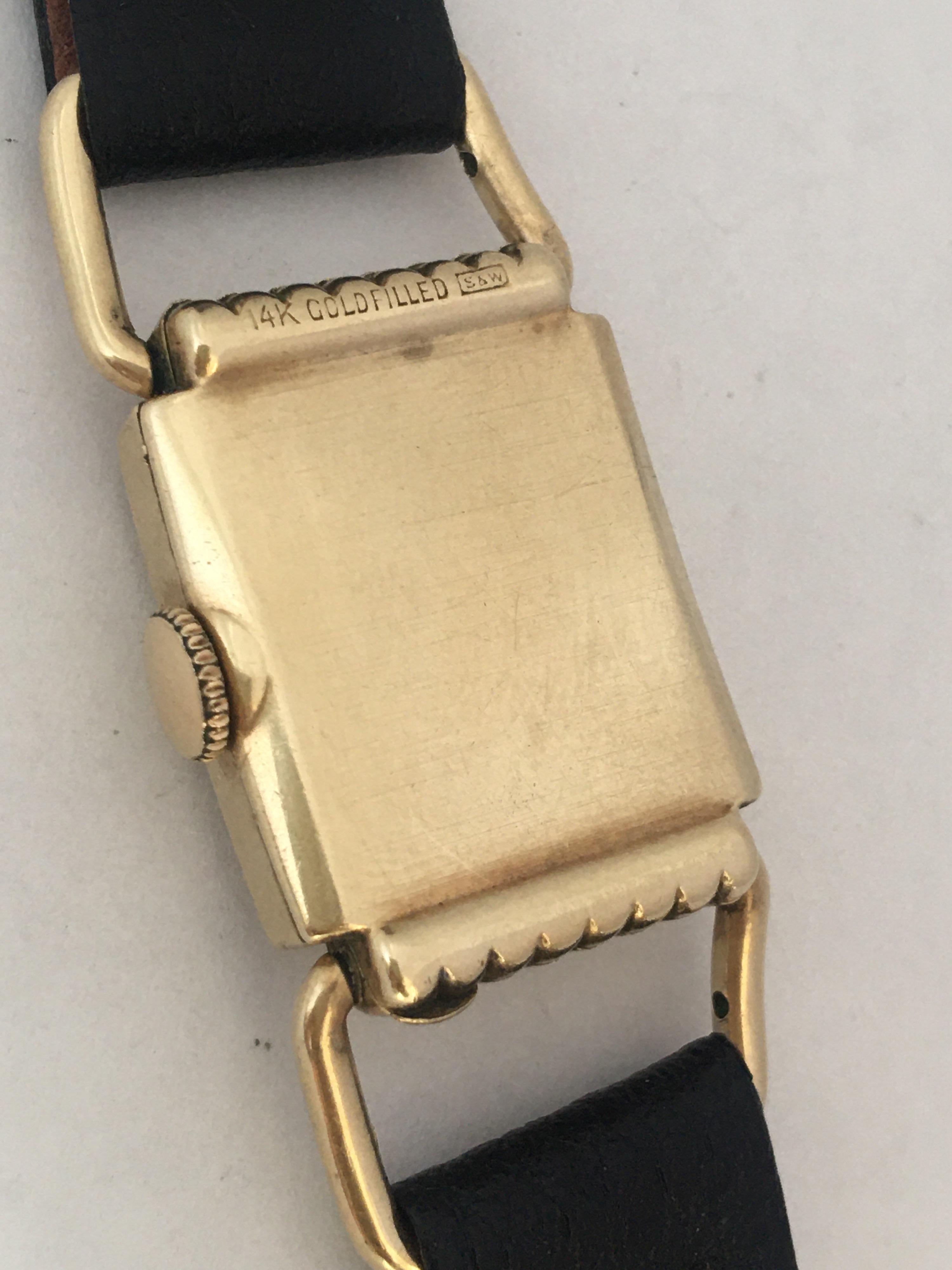14 Karat Gold Filled 1940s Elgin National Watch Co. Mechanical Wristwatch For Sale 2