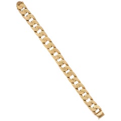 14 Karat Gold Flattened Curb Link Chain Bracelet