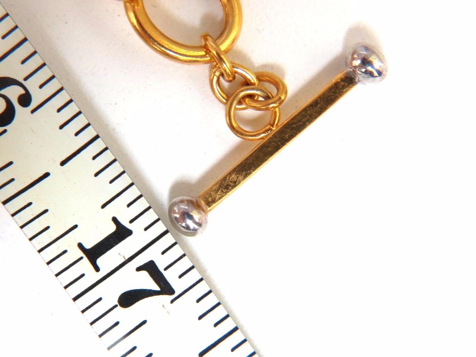 Women's or Men's 14 Karat Gold Floating Circles Toggle Link Necklace
