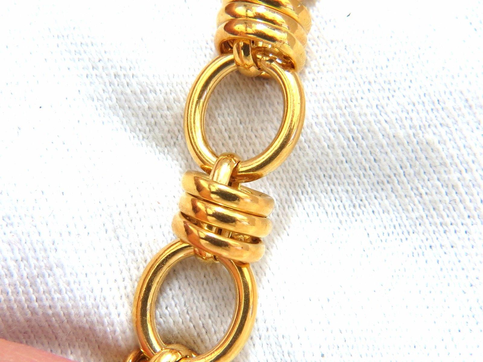 14 Karat Gold Floating Circles Toggle Link Necklace 1