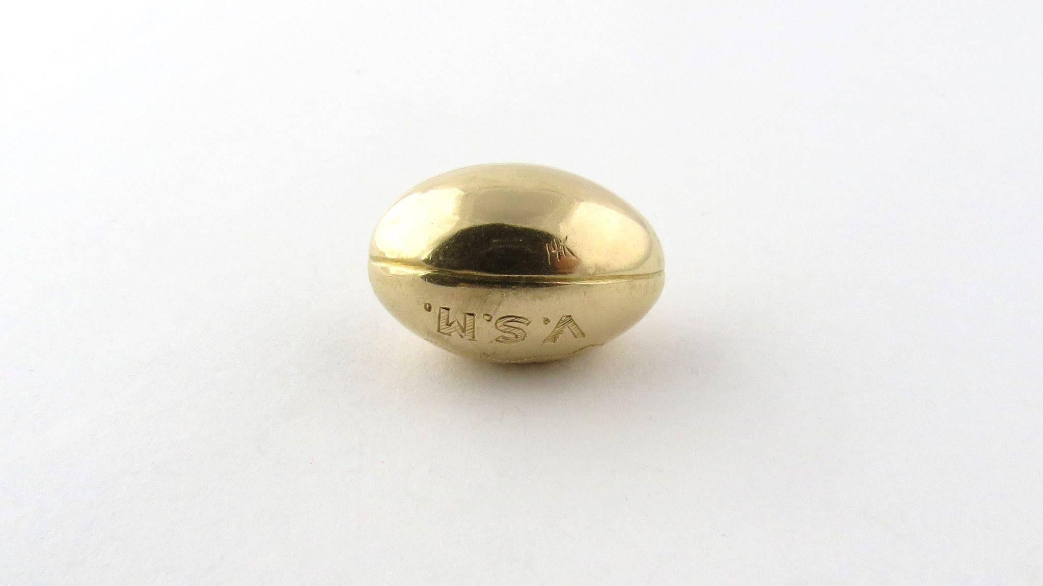 Women's 14 Karat Gold Football Charm NY State Semi Pro Champions Mamaroneck All Stars