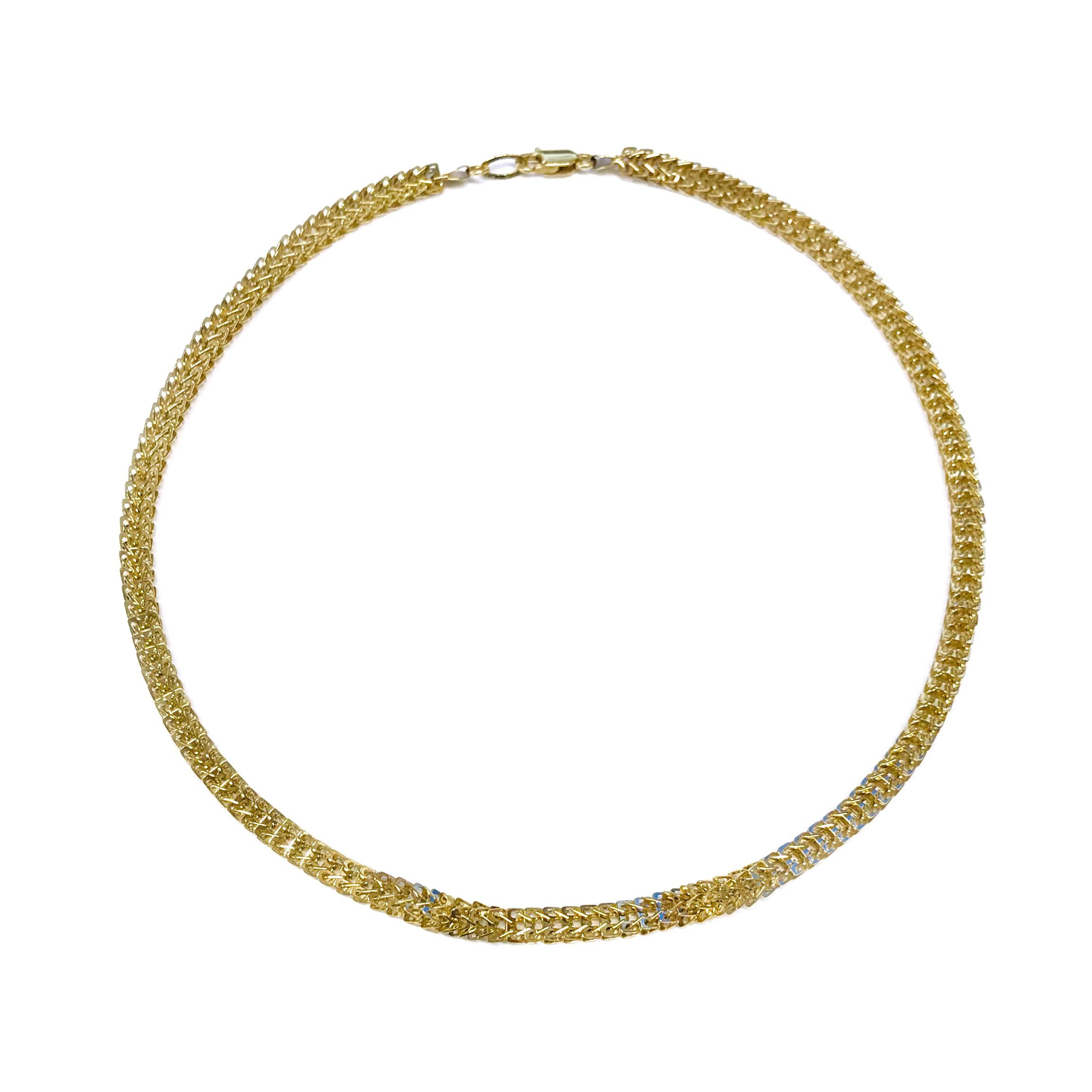 14 Karat Gold Galaxy Link Necklace For Sale 1