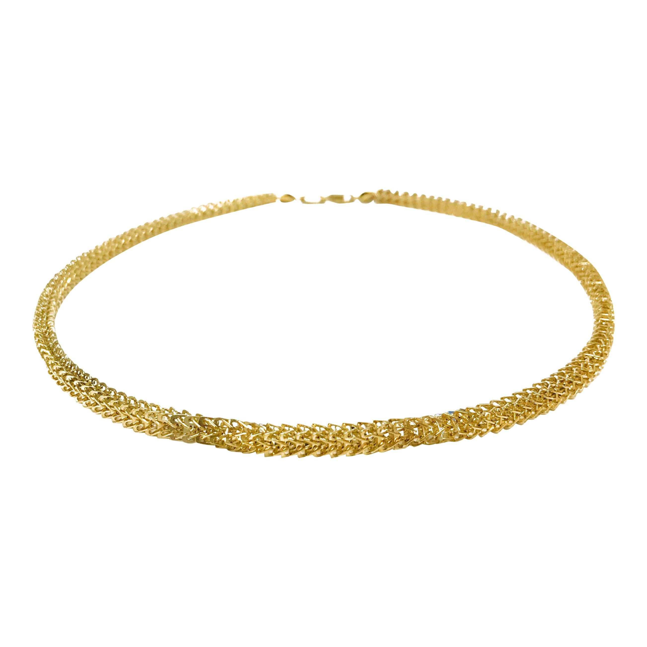 14 Karat Gold Galaxy Link Necklace For Sale