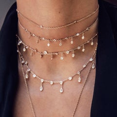 14 Karat Gold Graduated Diamond Shaker Choker Necklace