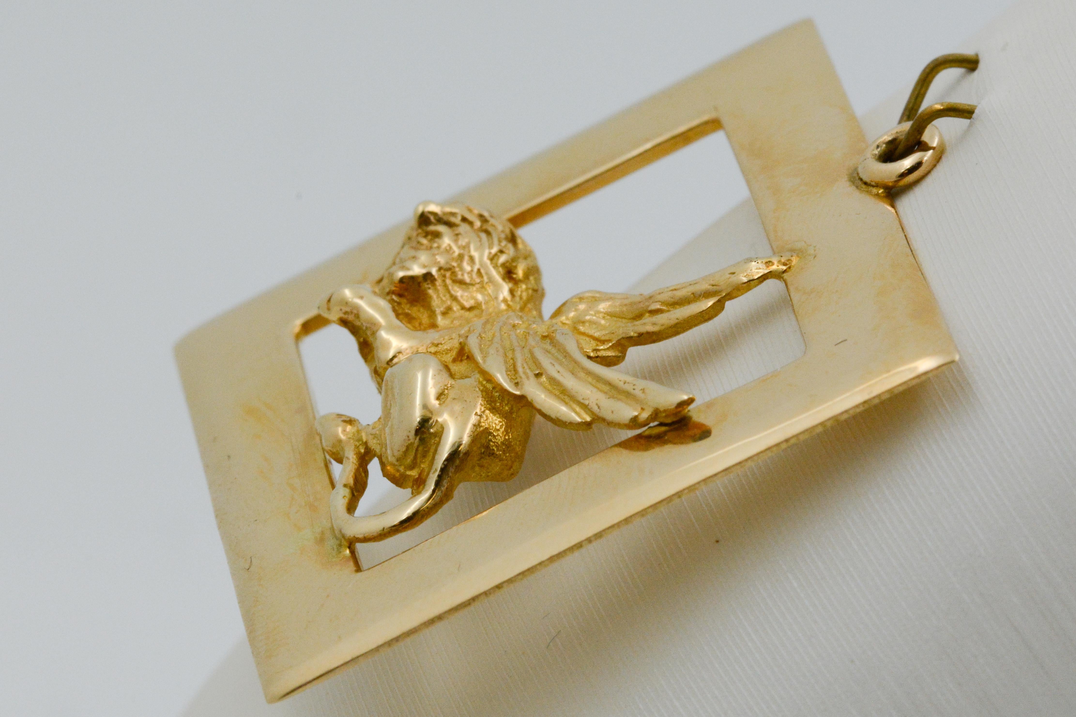 Women's or Men's 14 Karat Gold Gryphon Charm