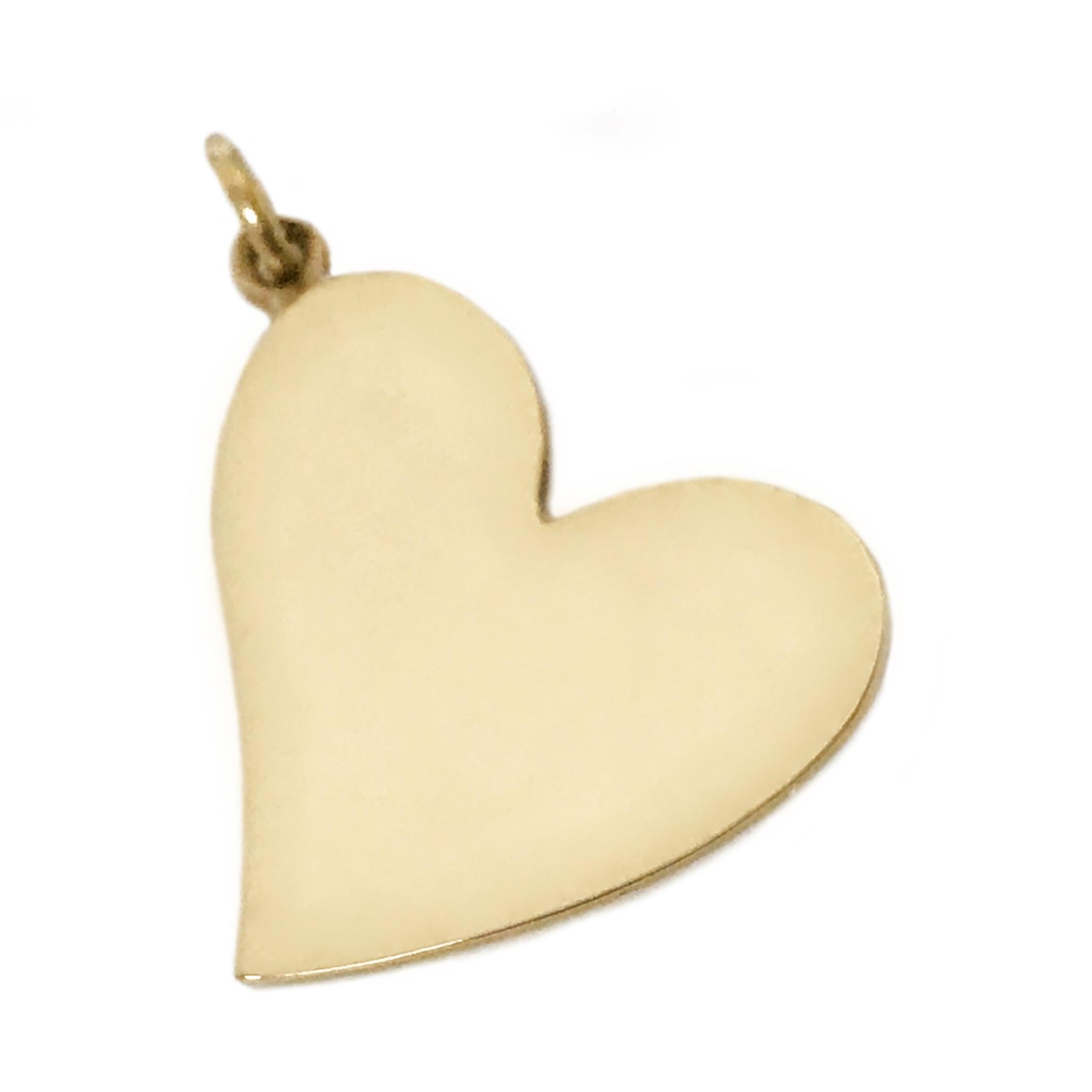 Contemporary 14 Karat Gold Heart-Shaped Pendant