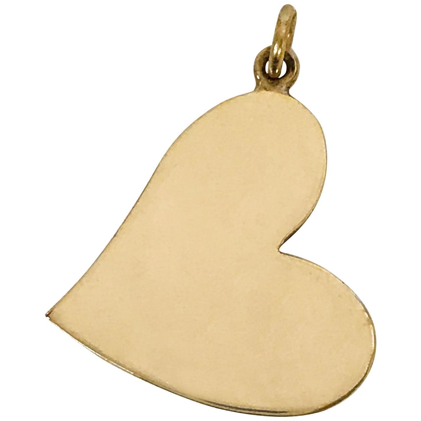 14 Karat Gold Heart-Shaped Pendant