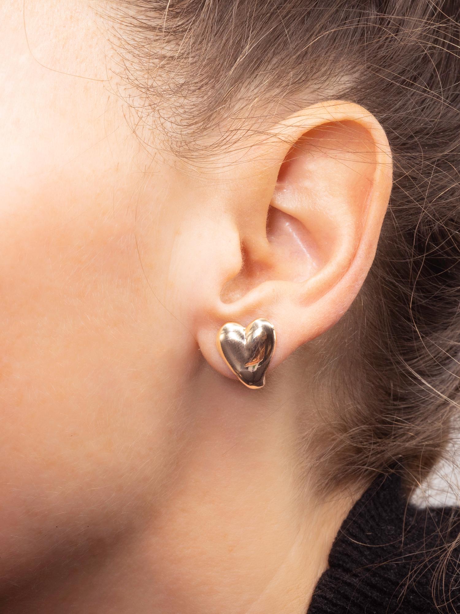 heart shaped huggie earrings