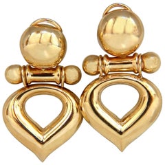 14 Karat Gold High Shine Dangle Earrings Retro 14 Karat Gold High Shine Dangle Earrings Retro