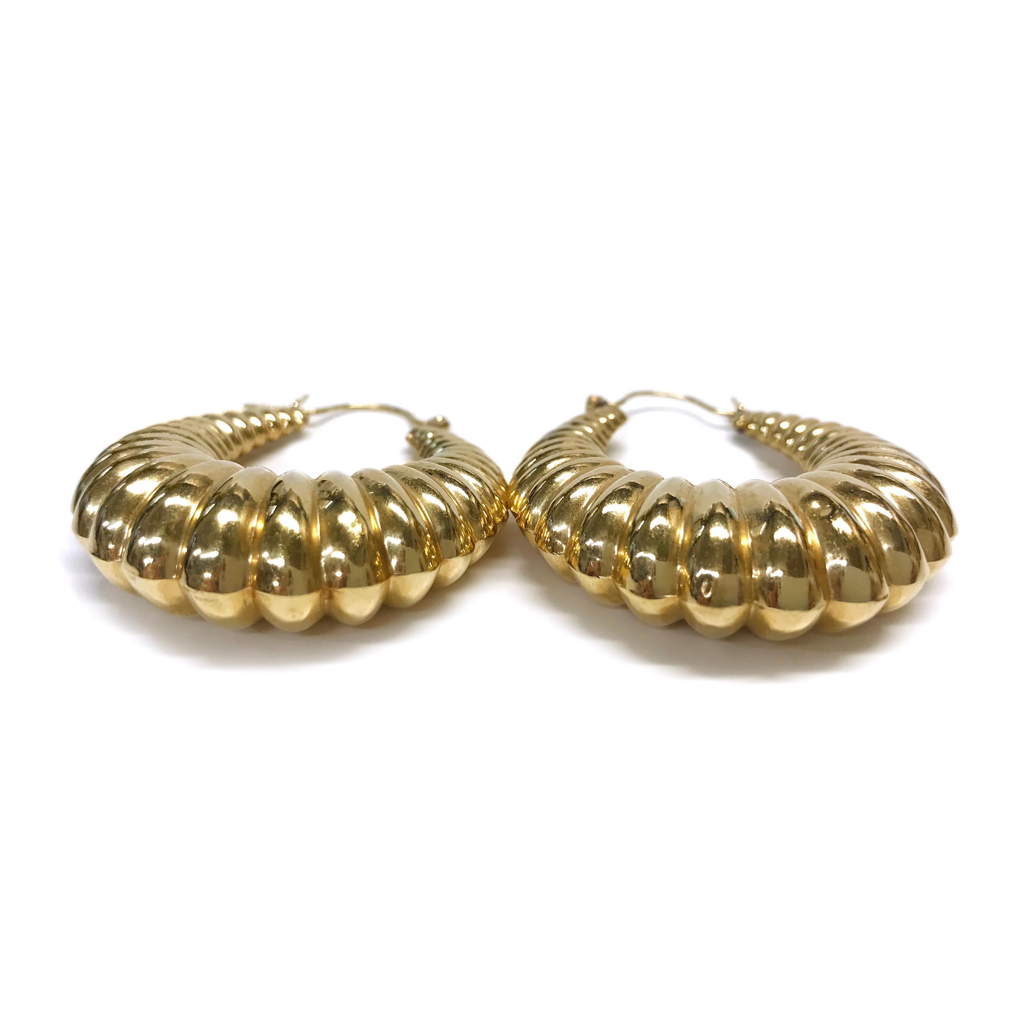 14 karat gold shrimp earrings