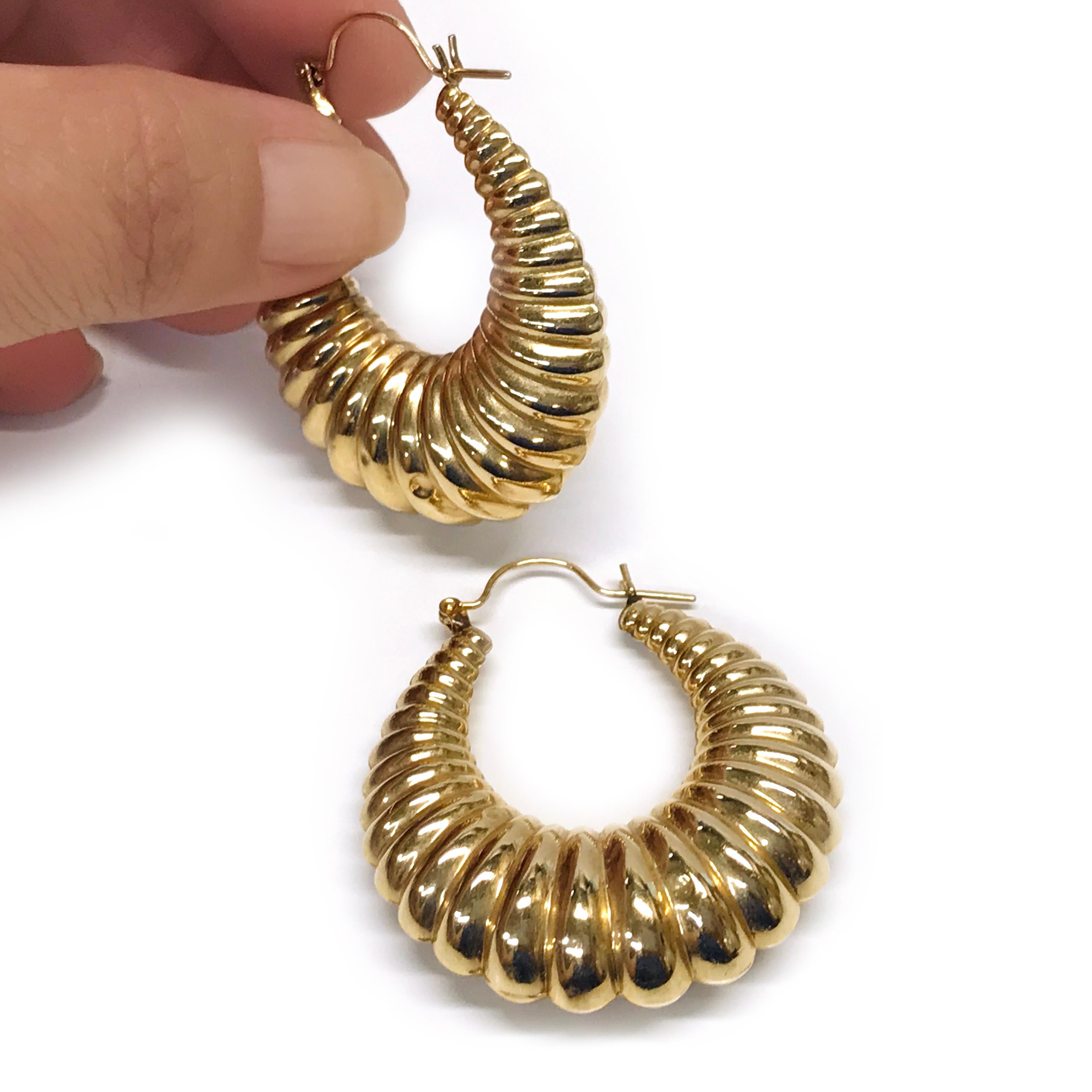 14 Karat Gold Creolen-Türknocker-Ohrringe im Zustand „Gut“ im Angebot in Palm Desert, CA