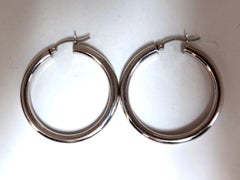 14 Karat Gold Hoop Earrings High Shine Lightweight