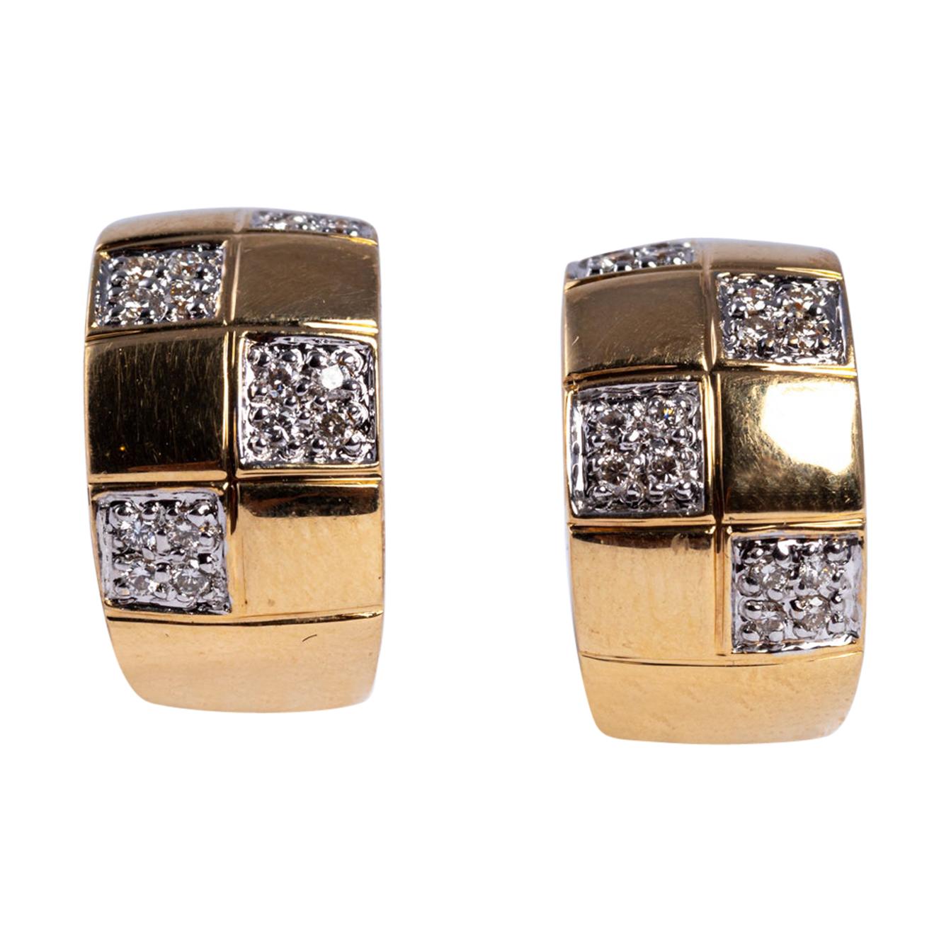 14 Karat Gold Huggie Earrings For Sale