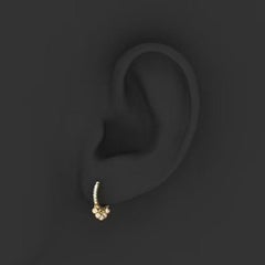 14 Karat Gold Huggie Hoop Shaker Diamond Earrings