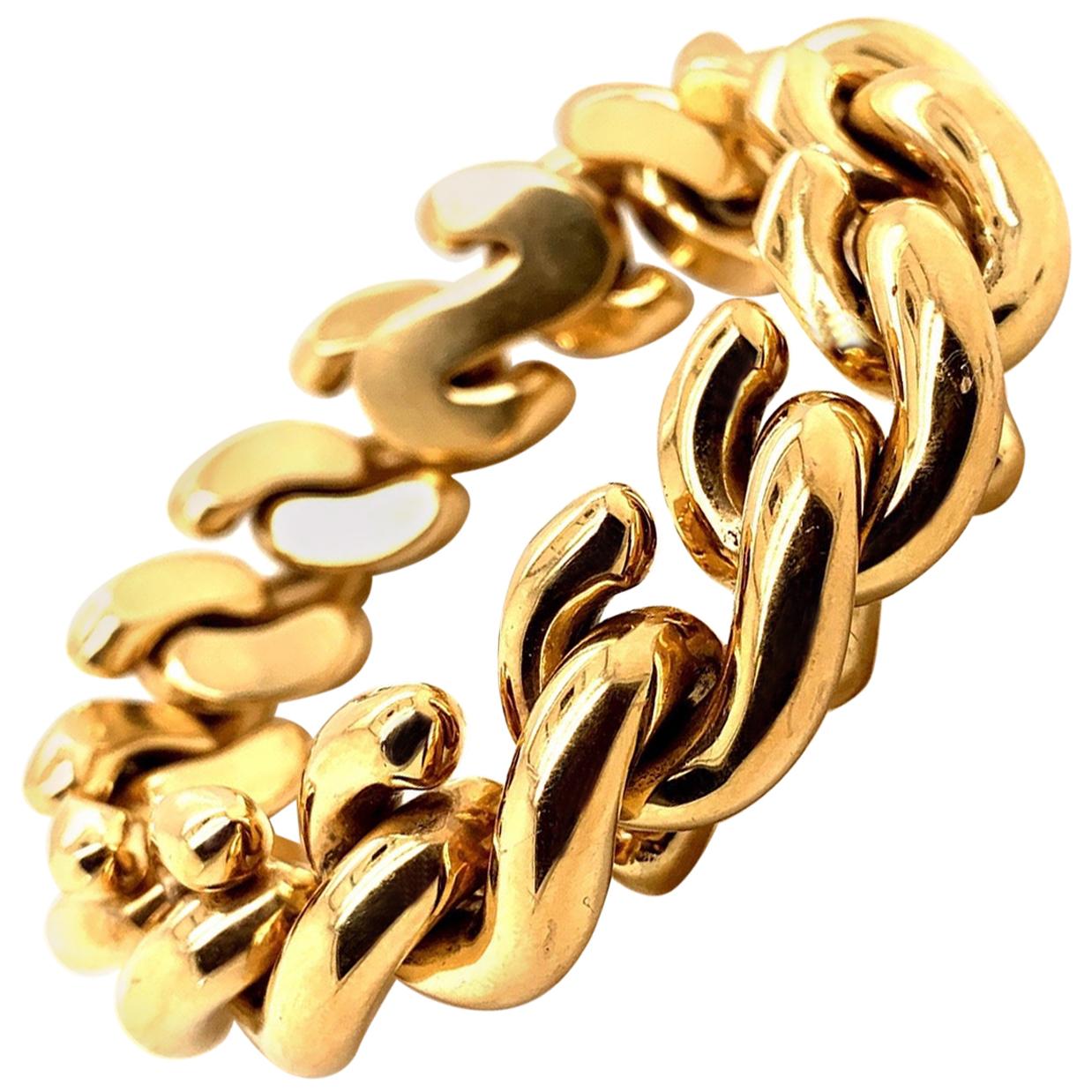 Bracelet italien en or 14 carats en vente