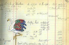 14 Karat Gold Jeweled Flamingo Brooch