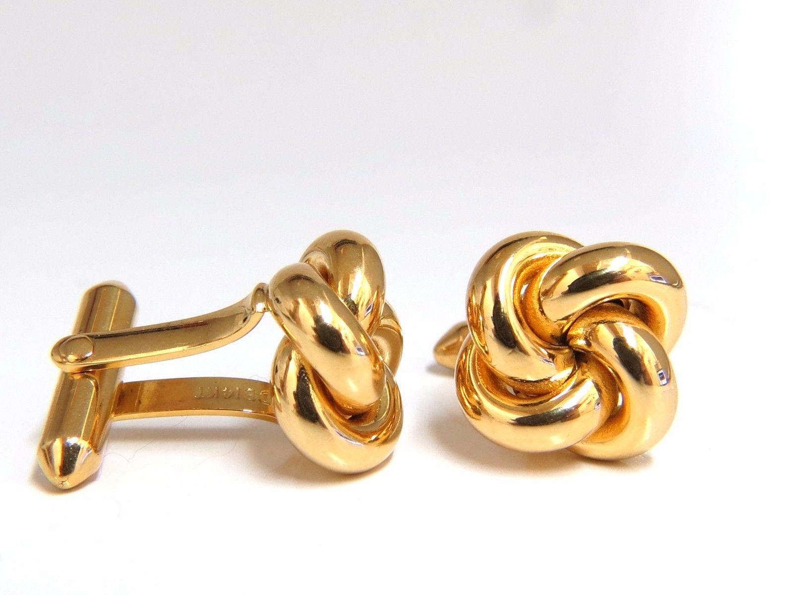 14 Karat Gold Knot Twist Cufflinks In New Condition In New York, NY
