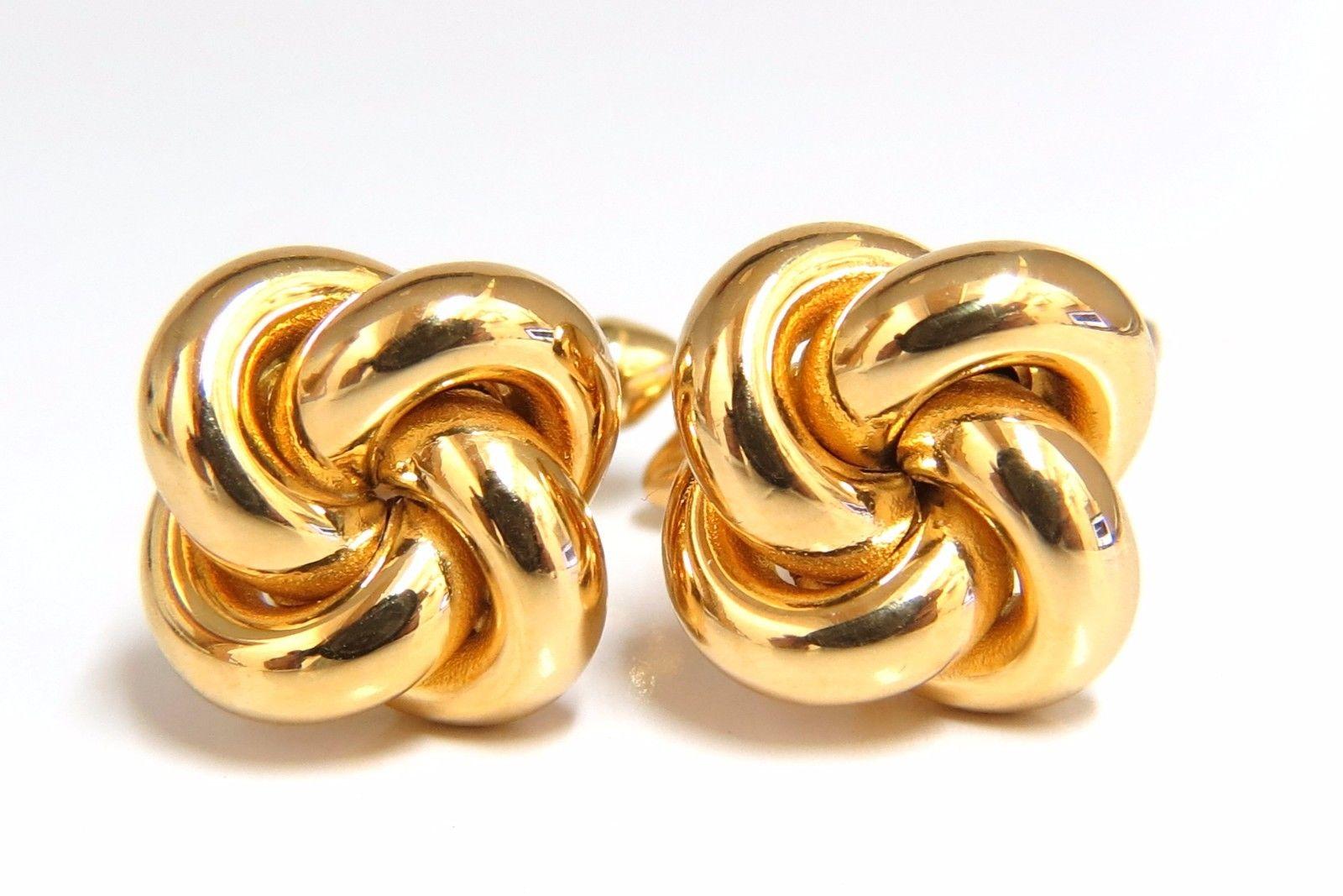Women's or Men's 14 Karat Gold Knot Twist Cufflinks