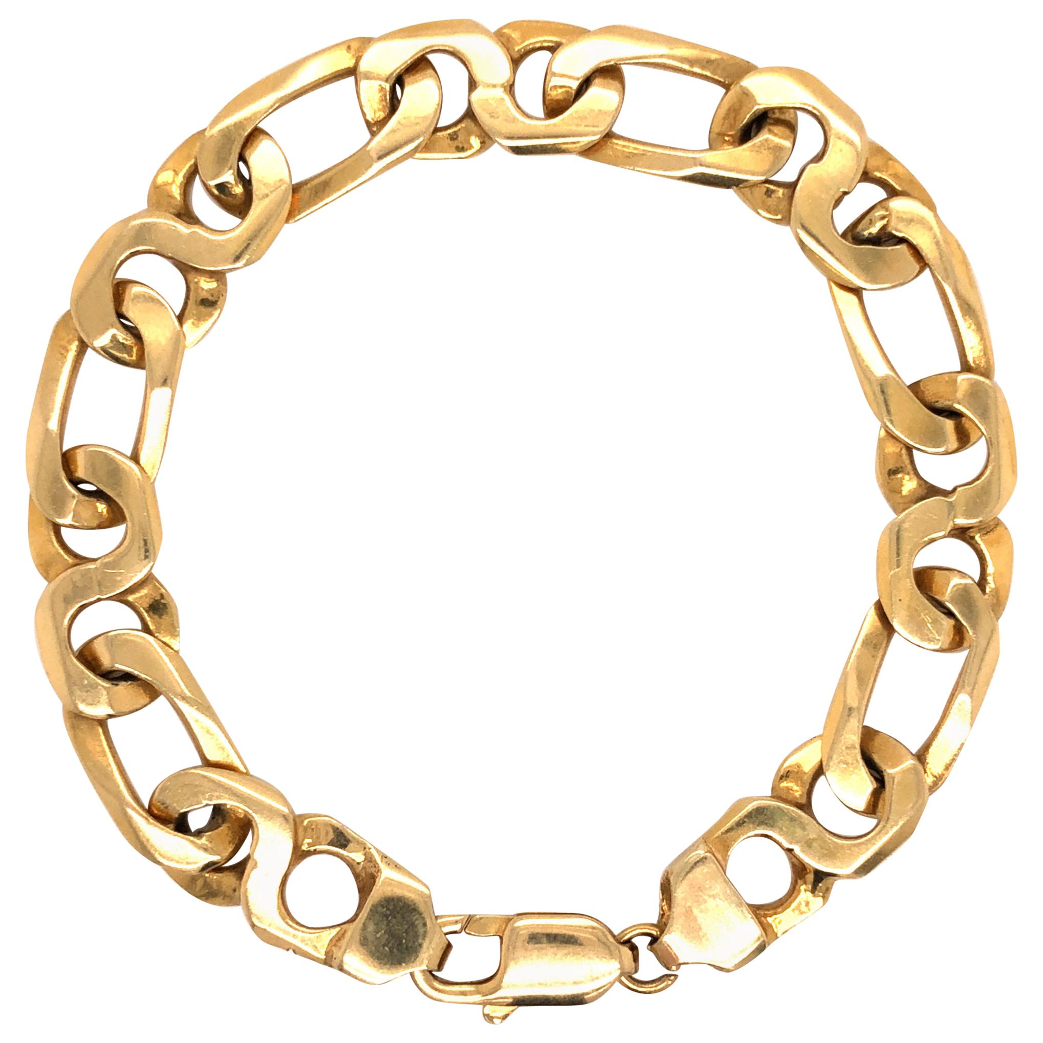 14 Karat Gold Link Bracelet For Sale