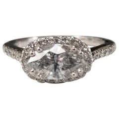 14 Karat Gold Marquise Diamond Halo East to West Setting Total Weight 1.70pts
