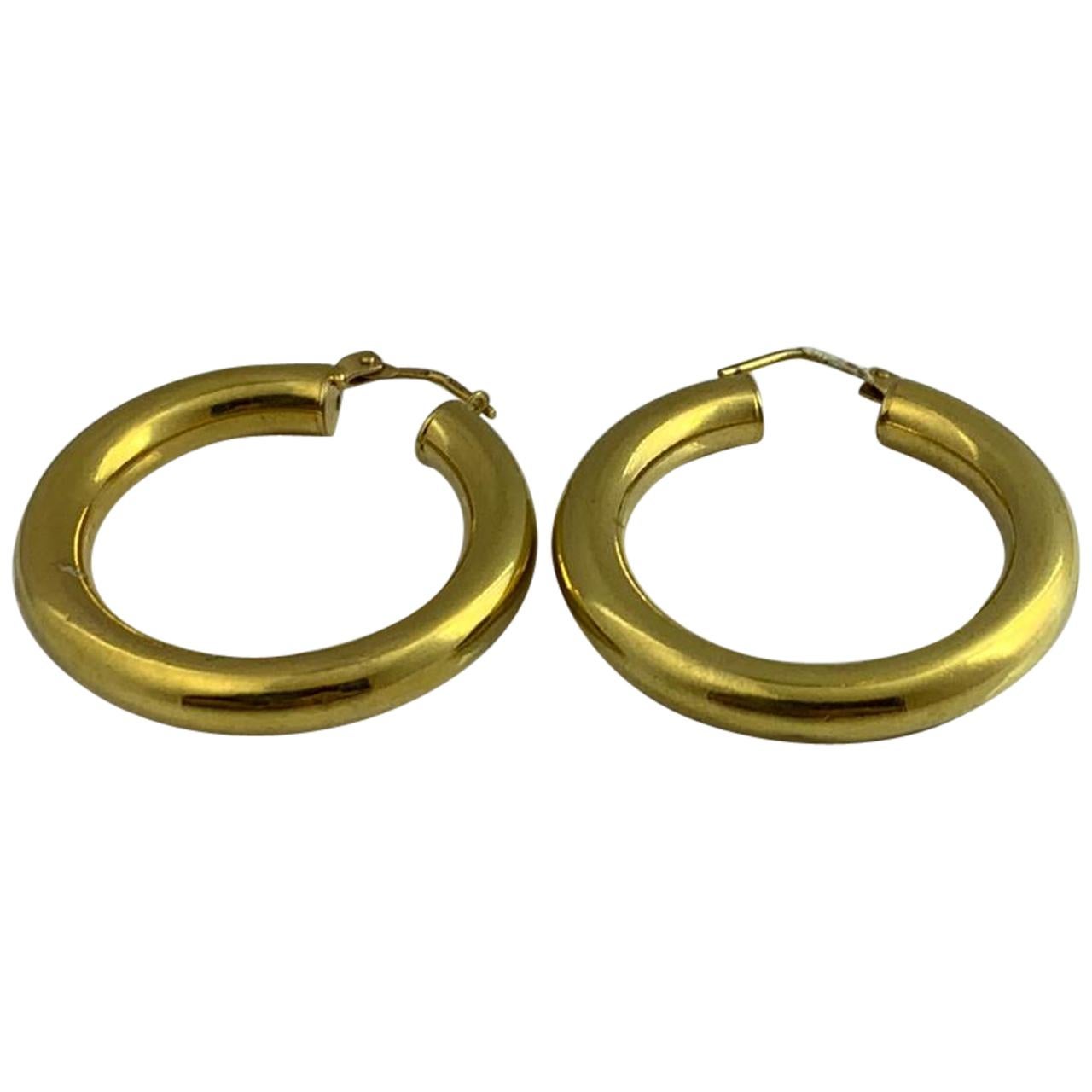 14 Karat Gold Medium Hoop Earring 8.1 Grams
