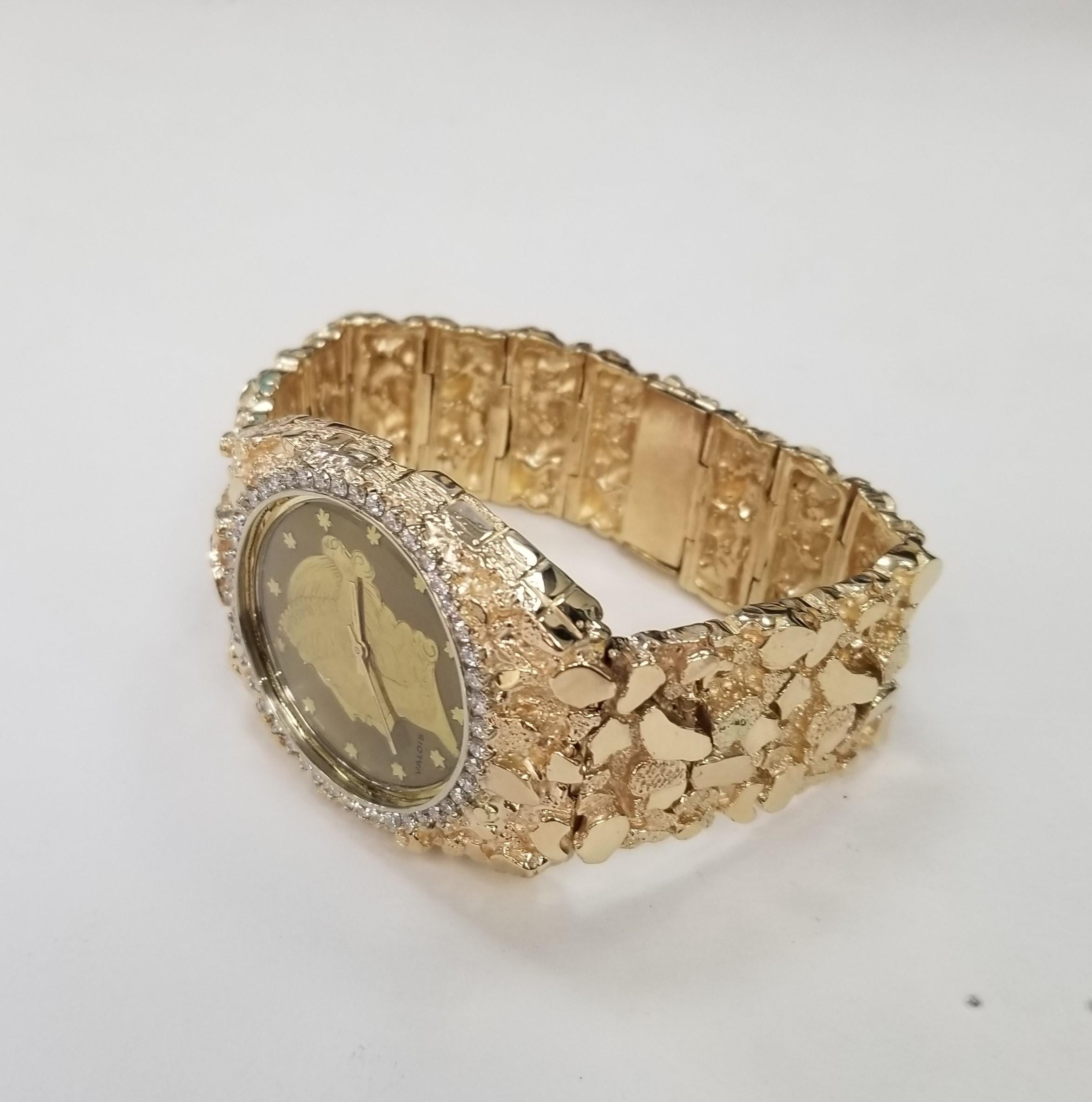 Vintage CIRCA 1970s 14 Karat Gold Gelb Herren 