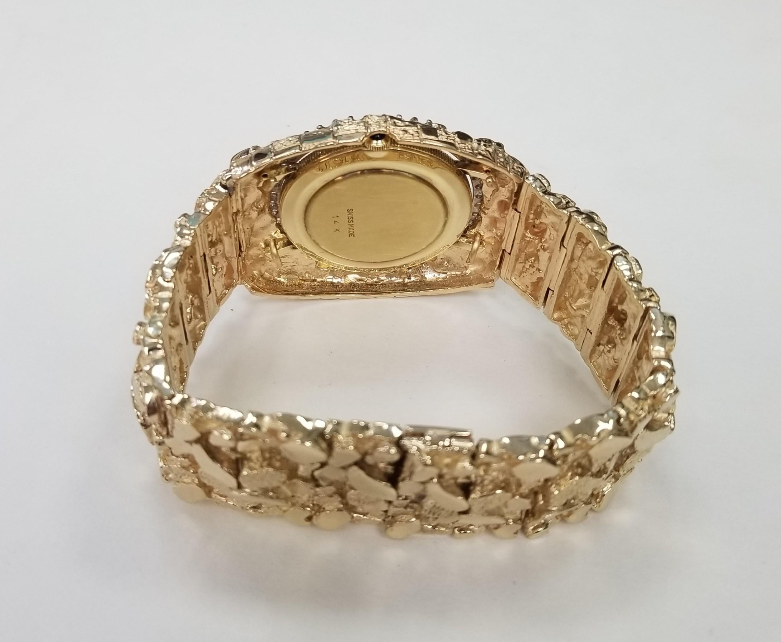 Vintage CIRCA 1970er Jahre 14 Karat Gold Gelb Herren 