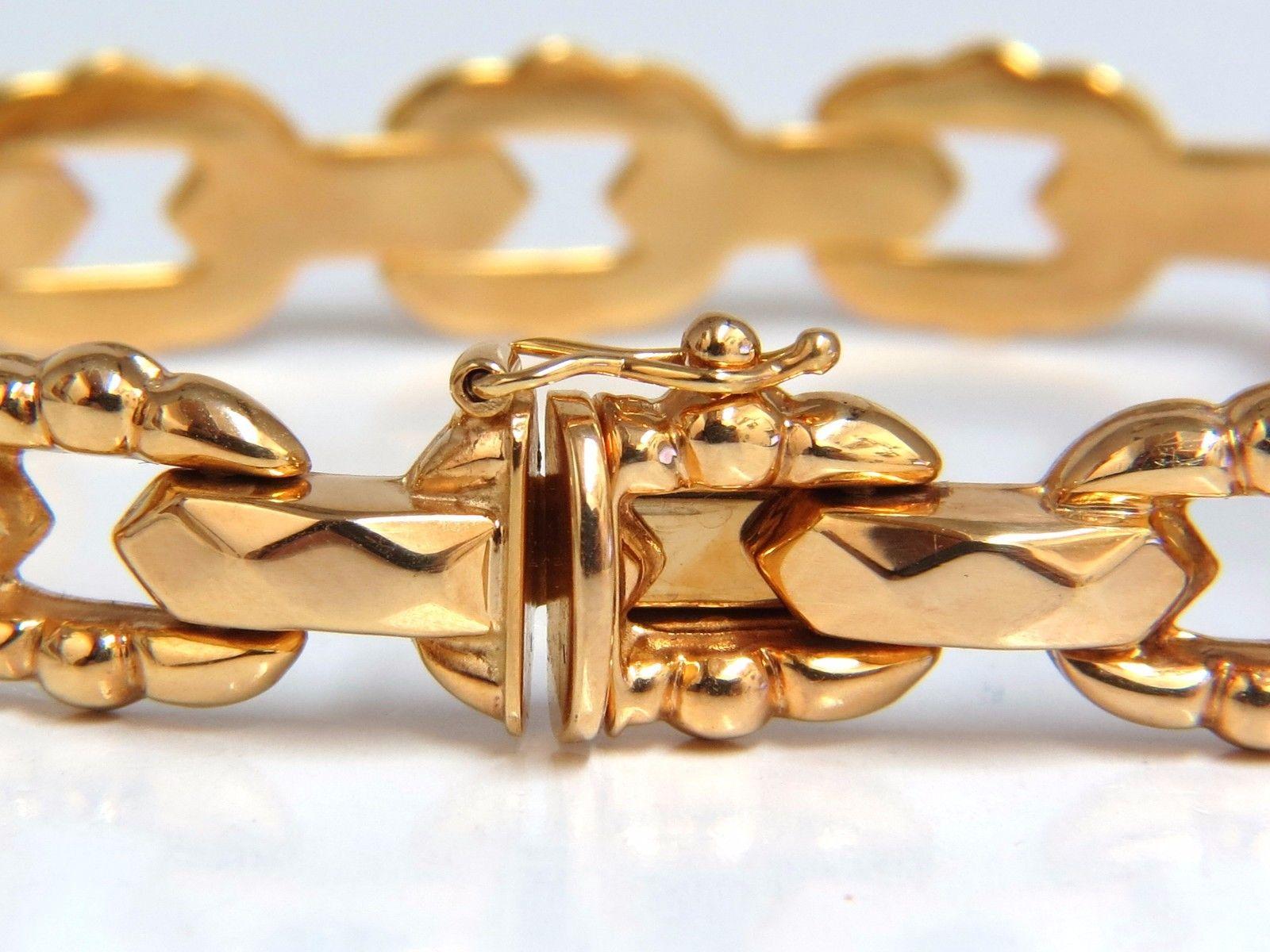 Women's or Men's 14 Karat Gold Mod Byzantine Link Bracelet