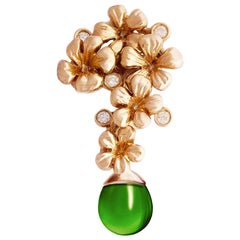 Collana con ciondolo a forma di fiore di trasformista moderno in oro rosa con diamanti