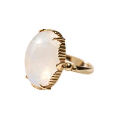 14 Karat Gold Moonstone Cabochon Ring Suneera