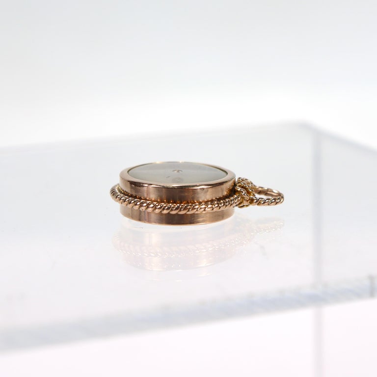 Women's or Men's 14 Karat Gold Nautical Compass Pendant or Charm for a Bracelet For Sale