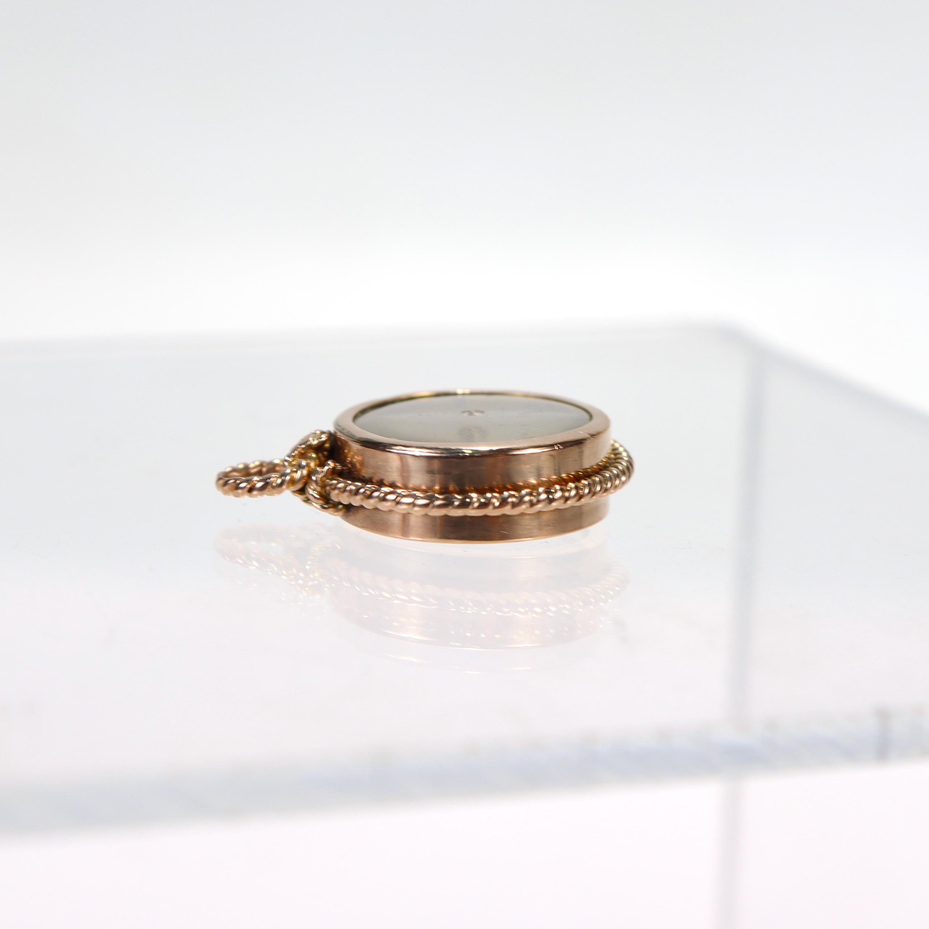 Women's or Men's 14 Karat Gold Nautical Compass Pendant or Charm for a Bracelet