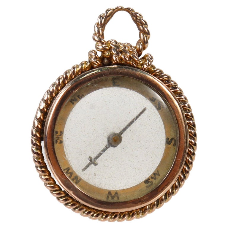 14 Karat Gold Nautical Compass Pendant or Charm for a Bracelet For Sale