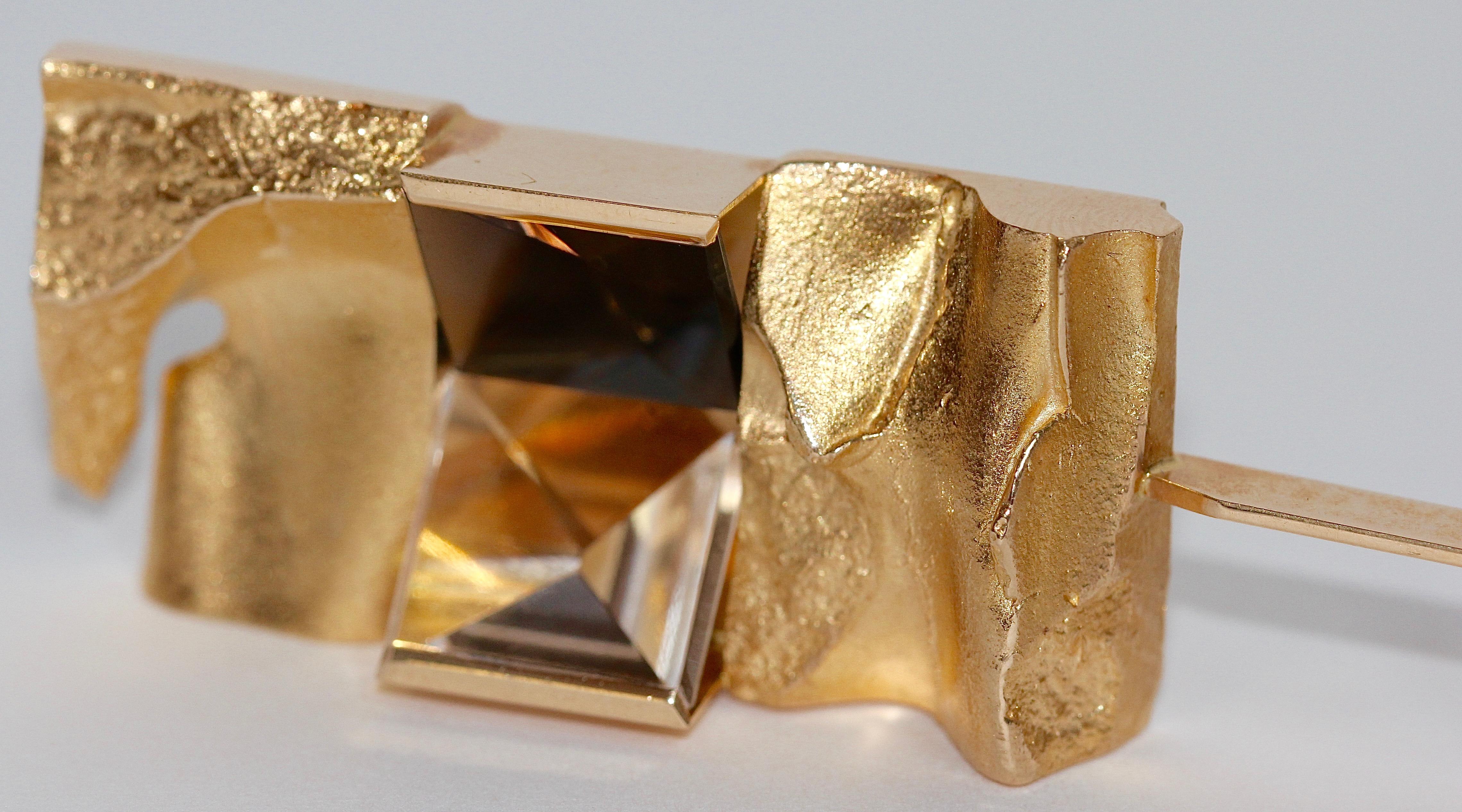 Modern 14 Karat Gold Necklace Pendant Lapponia Design Björn Weckström with Bracelet