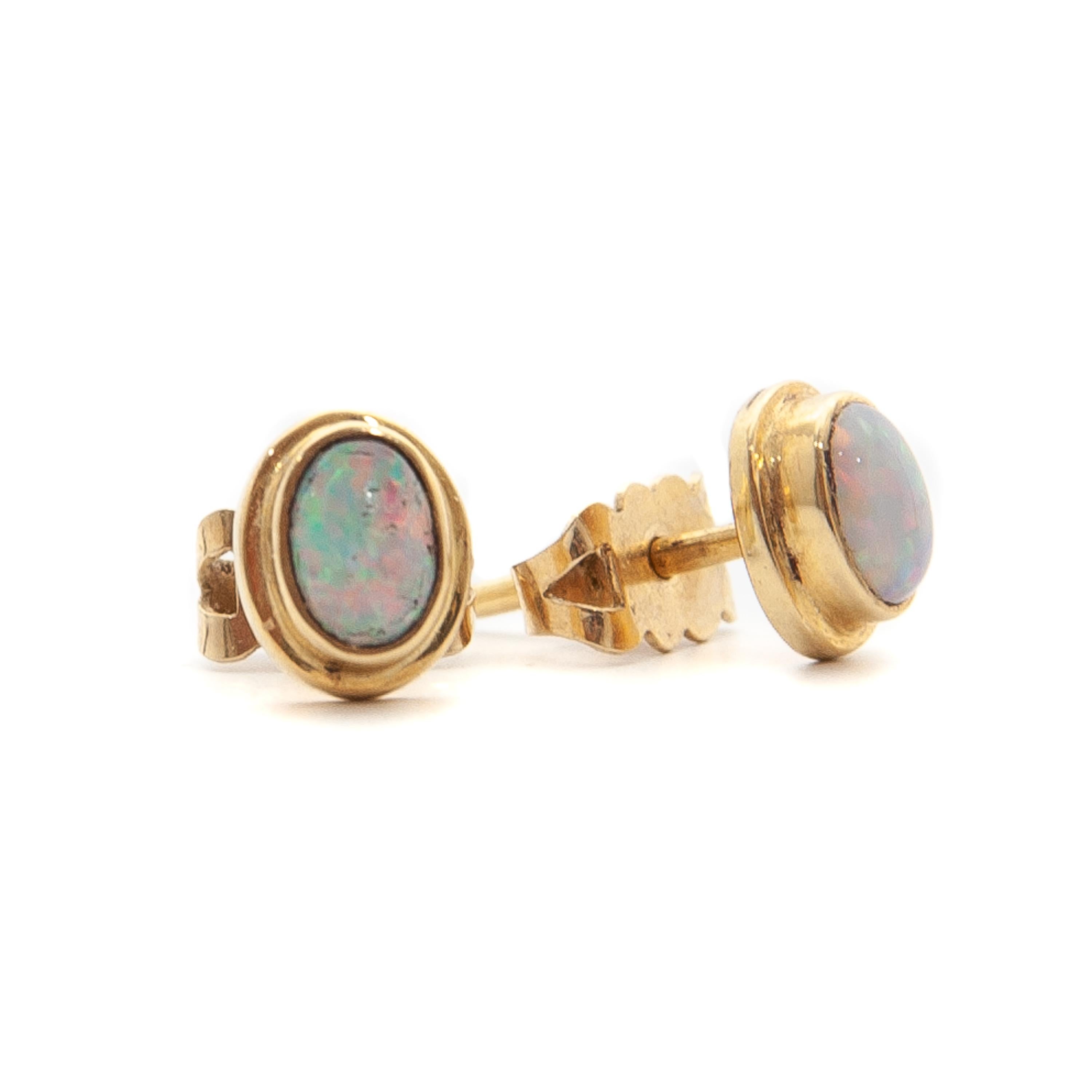 Opal is one of the stones celebrated as the October birthstone. These oval shape cabochon opals are beautiful natural gemstones. Their rainbow-like iridescence changes with each angle of observation, revealing greens, blues, pinks, purples, and