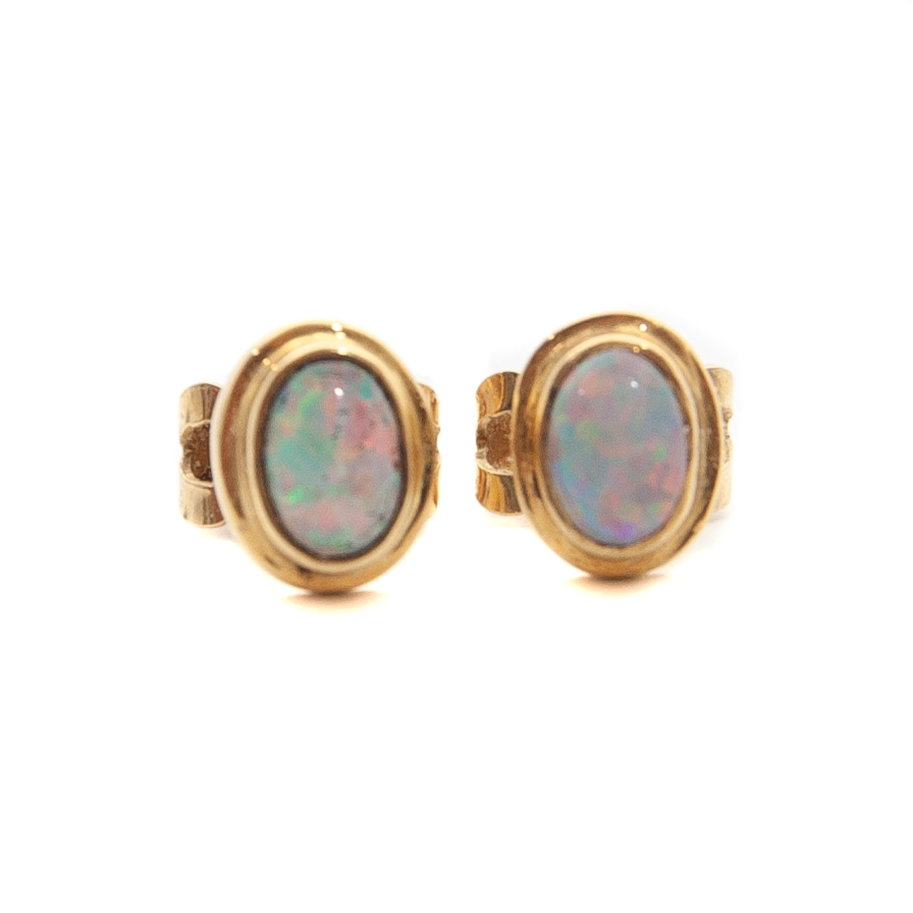 14 karat gold opal earrings