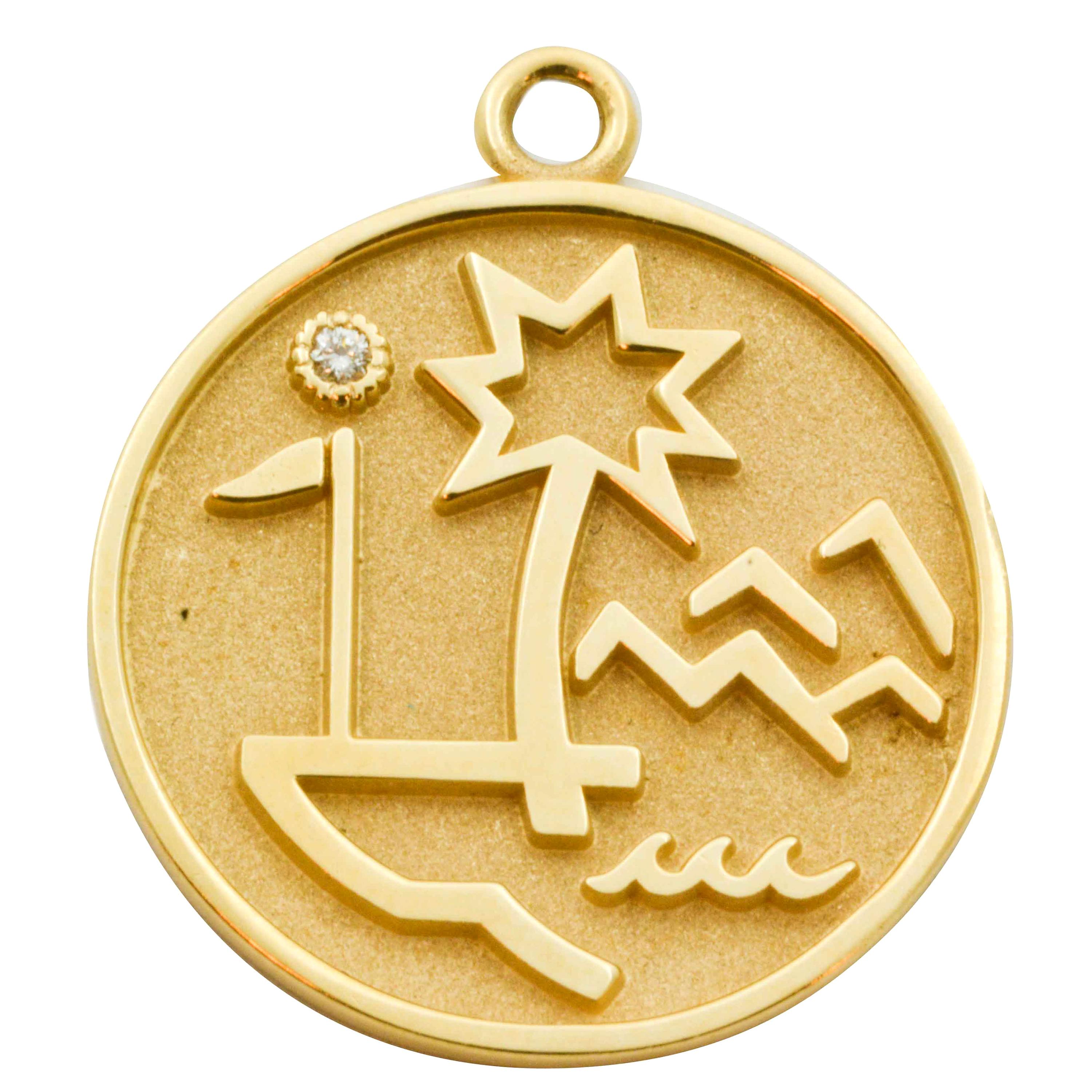 14 Karat Gold Palm Desert YPO 1990 Charm For Sale at 1stDibs