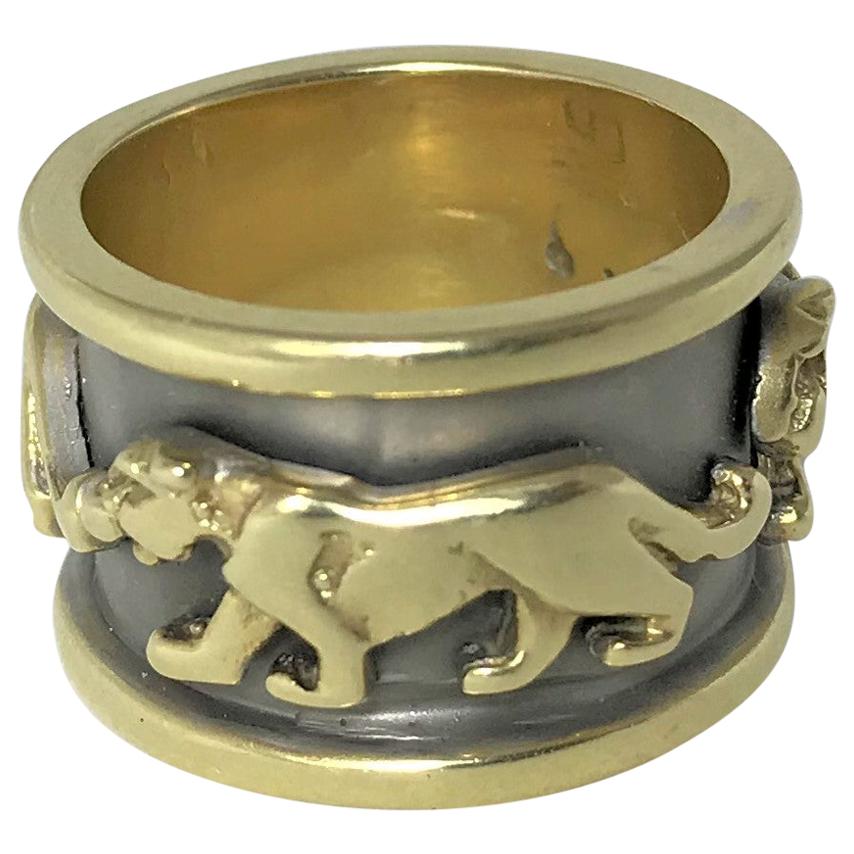14 Karat Gold "Panther" Band Ring