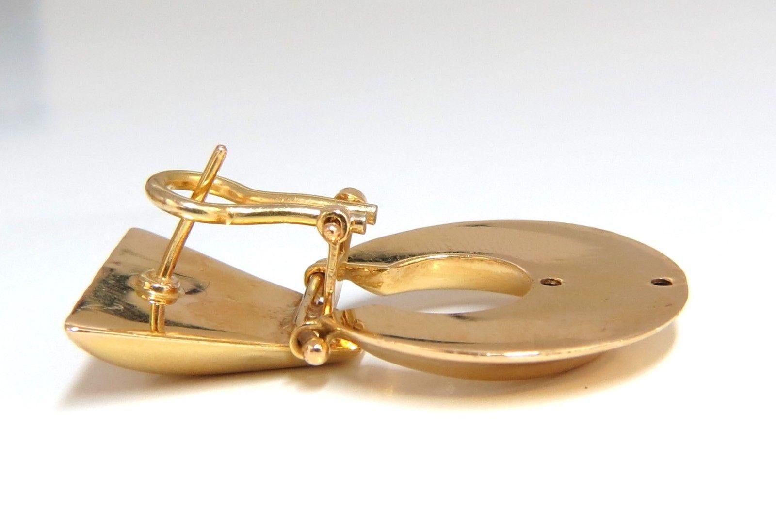 14 Karat Gold Patterned Dangle Earrings 1
